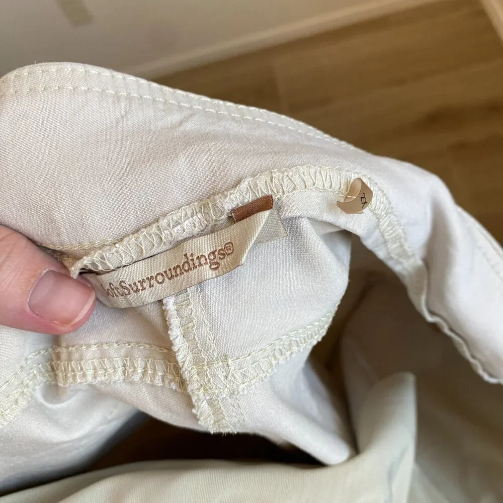 Soft Surroundings Khaki Tan Elastic Pull On Capris 2X